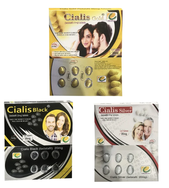 Cialis Black 200mg & Cialis Silver 20mg  & Cialis Gold 20mg In Pakistan