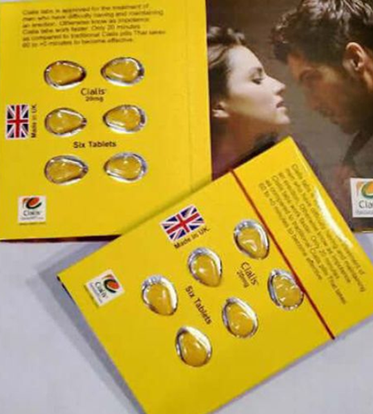 Cialis tadalafil 20mg 6'ct card UK made in Pakistan